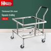 HPMILY Тележка сервировочная из нержавеющей стали 304 на колесах с ручкой