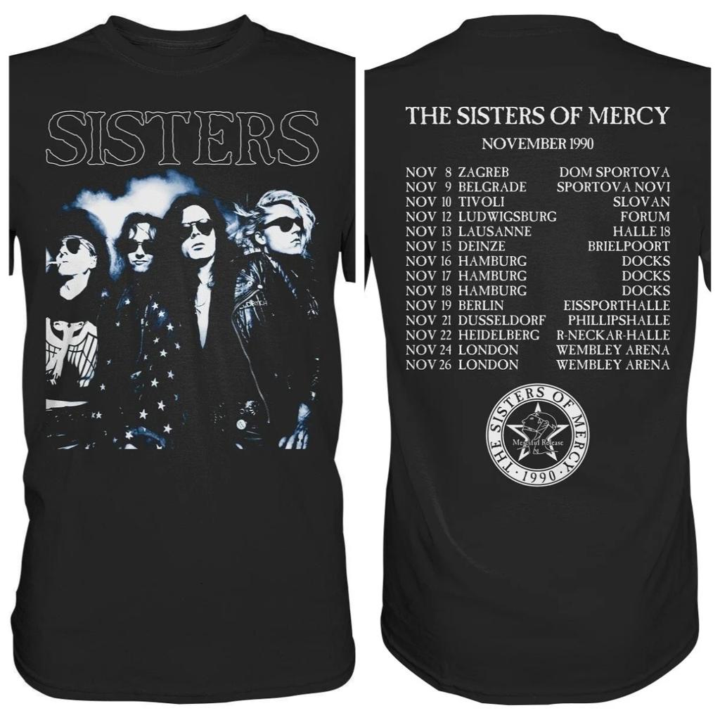 Мужские футболки The Sisters of Mercy 1990 Tour Футболка Забавная мужская футболка с коротким рукавом Оверсайз Удобная Футболка с узором Серия Топ