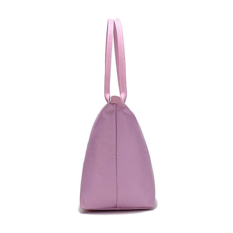 Longchamp Сумка через плечо женская, большая, из полиамидного холста с элементами из коровьей кожи, розовая