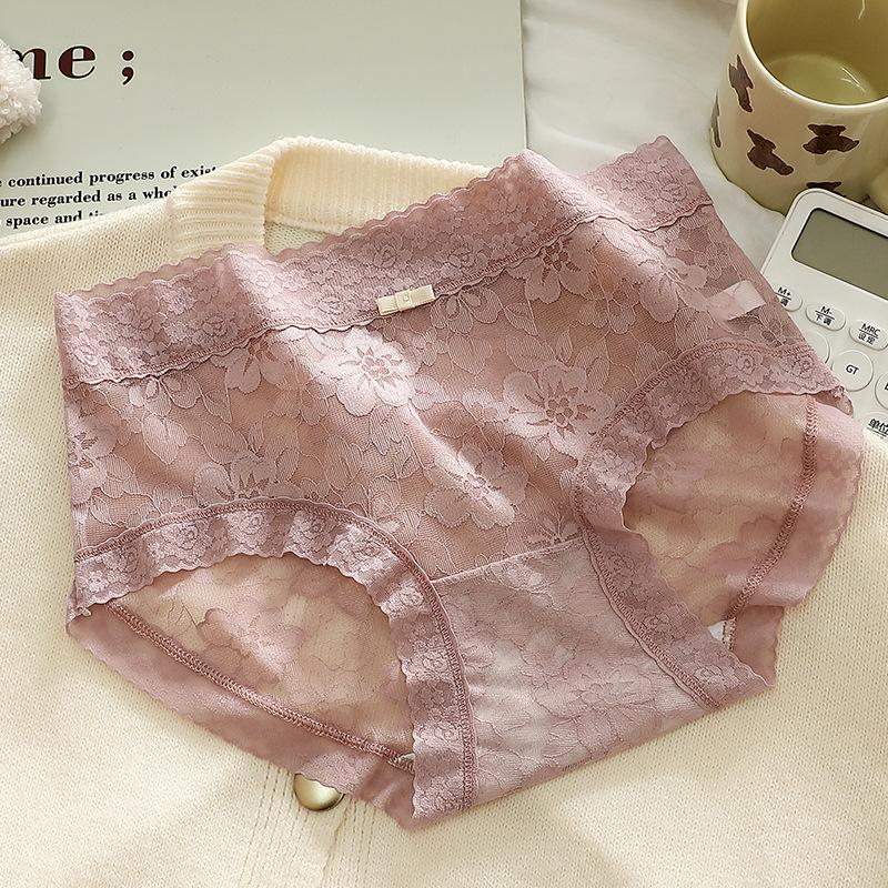 Women's French Mesh Lace Jacquard Panties - Breathable, Comfortable Spring/Summer Triangle Shorts