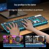 EWEADN GX710 Silent Wired Gaming Keyboard & Mouse Set with Orange Backlight