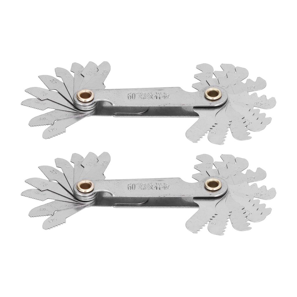 2 шт. резьбовой калибр 60 градусов 20 лезвий метрический нержавеющая сталь промышленный инструмент для измерения шага винта