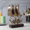 Brass and Wooden Handcrafted Nautical Marine Sailing Ship Decorative and Gifting Showpiece Royal Navy 3 Mast Model