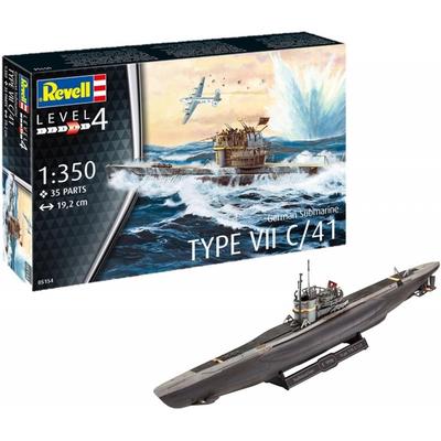Немецкий Уровень Revell 1 350 Немецкая подводная лодка Тип 7 C 41 пластиковая модель 05154