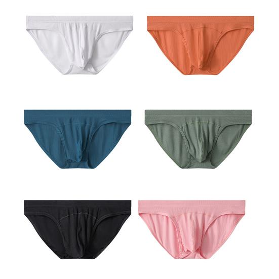 Мужские трусы-слипы с низкой посадкой, U-образным выпуклым кроем, высокой эластичностью, облегающего кроя, однотонные, дышащие, подростковые