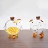 Cute Cartoon Piggy Money Bank Handmade Multi-purpose Coins Saving Box Practical Durable Glass Money Jar Desktop