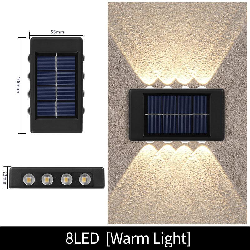 Solar LED Wall Lamp Outdoor Waterproof Up and Down Luminous Lighting Garden Decoration Solar Lights Stairs Fence Sunlight Lamp