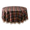 Юшэн Рождественская Круглая Скатерть Клетчатая Скатерть с Кисточками Домашняя Вечеринка Свадьба День Благодарения День Рождения Украшение