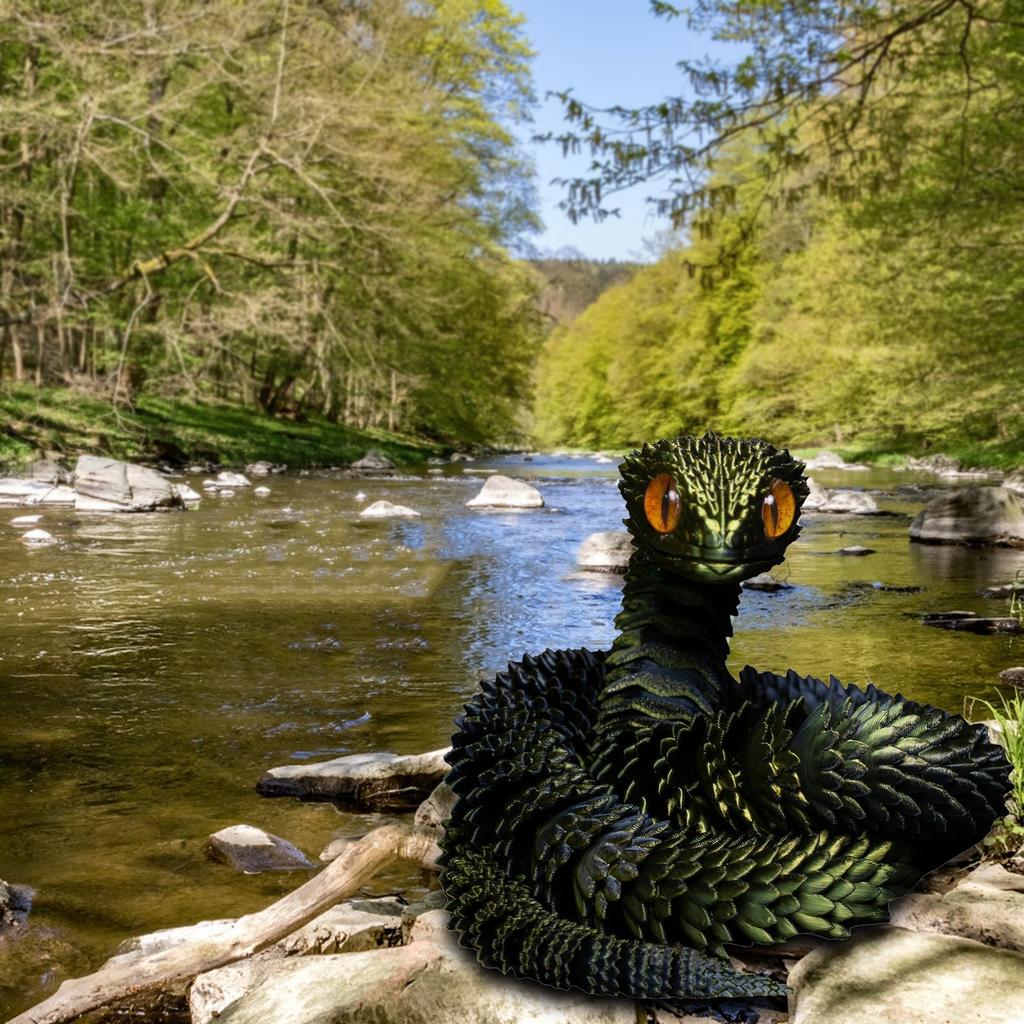 3D-печатные светящиеся радужные трансграничные поделки украшения подарок креативные ручные 3D-печатные украшения для автомобиля в виде змеи