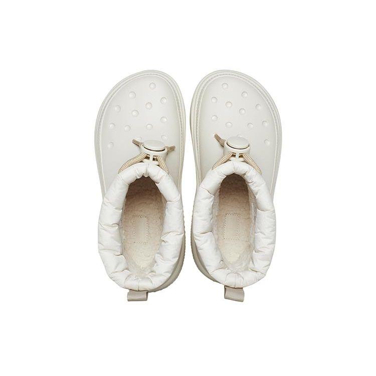 Crocs Stomp Теплые Снежные Домики Помпон Сапоги Короткие Снежные Сапоги Женские сапоги Цементно-Серый 209324-160