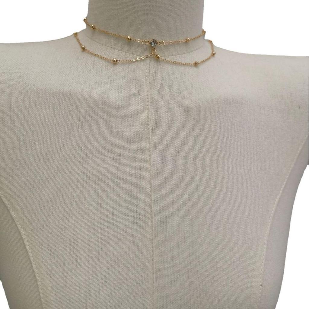 European-American Beach Glam Body Chain with Sparkling Diamond Pendant and Tassel