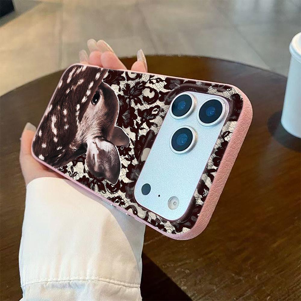 Силиконовый чехол для телефона с узором из кружевного оленя для iPhone 17 Pro Max 11 12 13 14 15 16 Pro 17 Air 15 14 Plus X XS XR Мягкая крышка