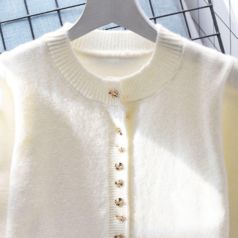 Свитер-кардиган, женская свободная верхняя одежда, весна с круглым вырезом и длинным рукавом, японская однотонная тонкая верхняя одежда, вязаный свитер, кардиган, женский топ