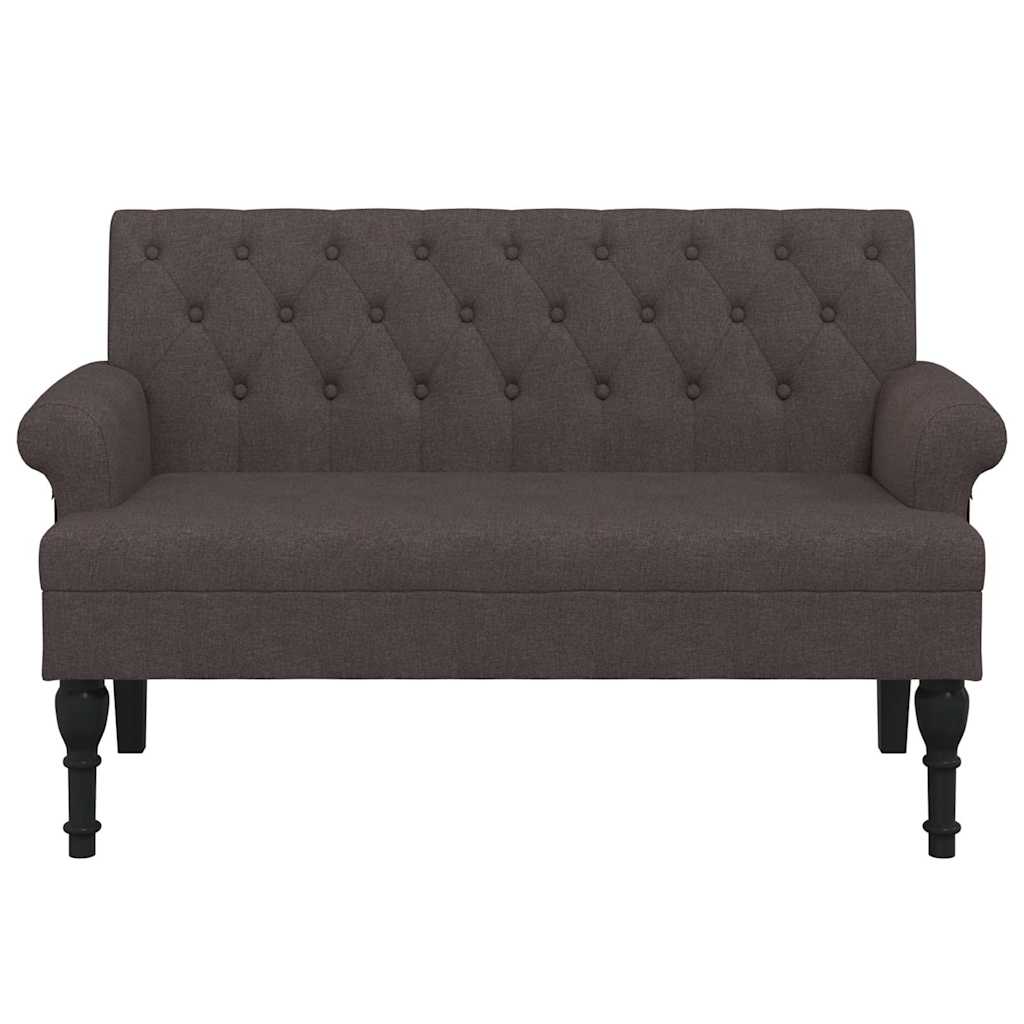 Upholstered Bench with Backrest Dark Brown 120 x 62 x 75.5 cm Fabric