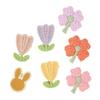 Fresh And Simple Tulip Embroidery Patch Clothing Accessories, Colorful Cute Four-Leaf Clover Series Embroidery Cloth