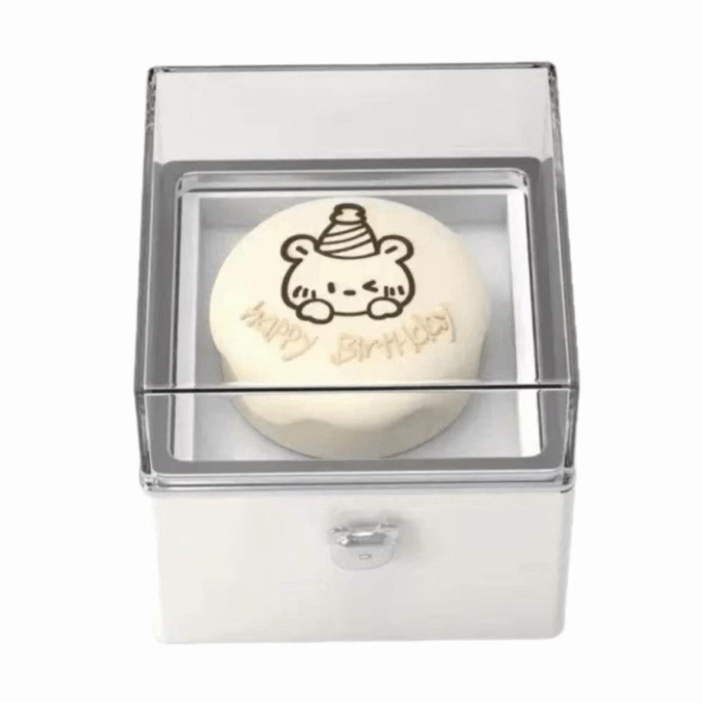 Valentine Bear Flip Ring Box Storage Box Girlfriend Gift Mini Cake Gift Boxes Jewelry Ring Display Birthday Gift Packaging Box