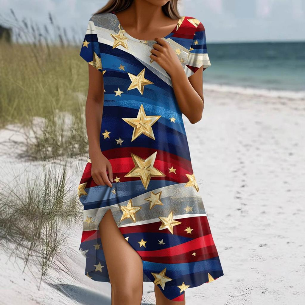 Платье в стиле бохо с коротким рукавом для женщин, повседневное, свободного кроя, летнее, сарафан с цветочным принтом и карманами