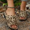 Модные Сексуальные Леопардовые Шлепанцы Женские Летние 2025 Удобные Мягкая Подошва Клиновидные Каблуки Слайды Женские Повседневные Большого Размера 43 Тапочки Mujer