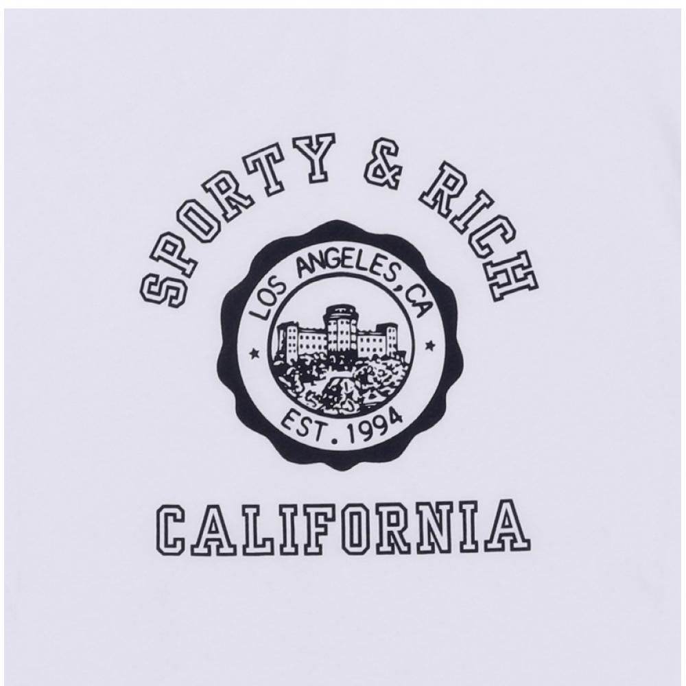Sporty   Rich Ringer Tee White California Emblem To073606205wh01