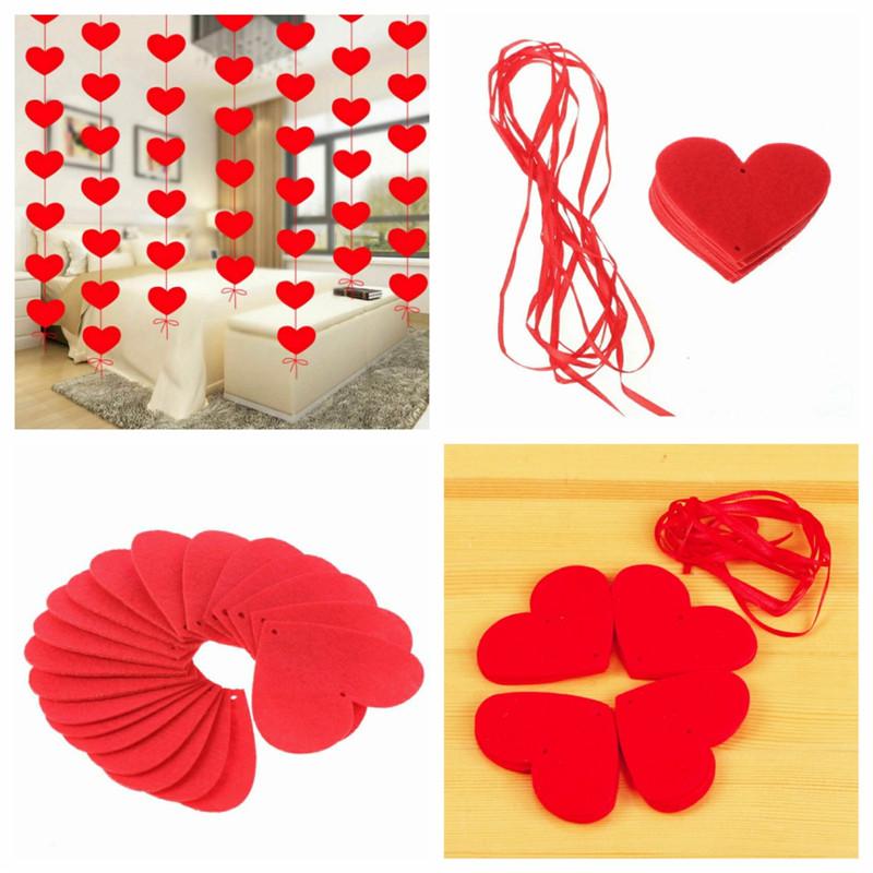 Hanging Decoration Garland Curtain Valentines Day Pendant Strings Engagement Red Heart Wedding Loving Heart