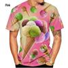 Летняя мода для мужчин и женщин, крутая футболка с 3D-принтом, повседневные футболки с короткими рукавами, креативная футболка с мороженым, топы Ytk Harajuku