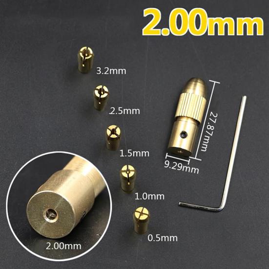 7Pcs Brass Micro Twist DIY Hobby Model Tool Mini Metal Chuck Drill Collet Set