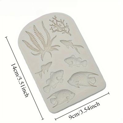 Форма для шоколада «Морские животные». 3D дизайн морских водорослей, рыб и кораллов для DIY выпечки и украшения тортов.