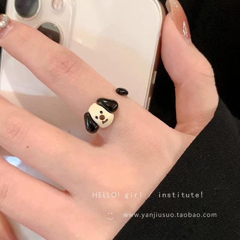 Милое детское кольцо с пандой, чувство дизайна, простой темперамент, нишевое, универсальное, сладкое, кольцо высокой ценности