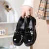 Black Thick Heel Platform College Uniform Small Leather Shoes Women's Autumn New French Heightening Mary Jane Shoes Short Single Shoes