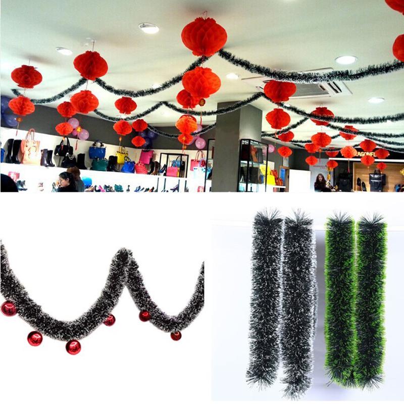 Настенный декор для дверей, украшения для рождественской елки, 2 м, рождественская гирлянда, полоски с мишурой, новая домашняя вечеринка