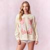 2025 Autumn and Winter New Women's Clothing Bow Round Neck Pullover Sweater Loose Casual Top Women