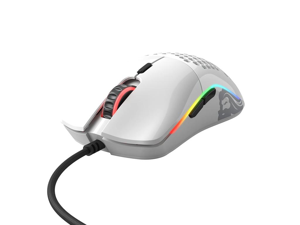 Glorious Model O Wired Gaming Lightweight 6 Programmable USB White Mouse, RGB, Buttons, Mouse, (58g)