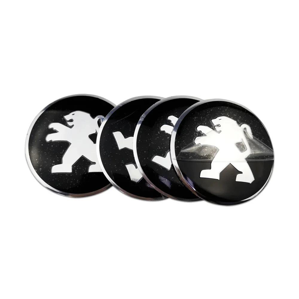 56/65mm Car Wheel Center Decal Hub Emblem Sticker for Peugeot 106 107 108 206 207 208 301 306 307 308 407 408 508 3008 4008 5008