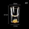 Luxury Crystal Glass Vodka Glass Sake Shochu Glass Bar Liqueur Gold Foil Glass Tea Cup High-end Gifts Hard Liquor Cups