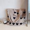 Love Heart Graphic Knitted Tote Bag Woven Shoulder Bag Aesthetic Crochet Bag For Women