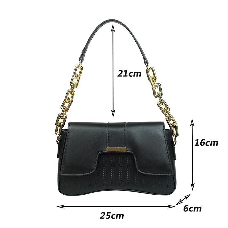 Роскошная сумка для подмышек с цепочкой и клапаном для женщин, винтажная сумка из искусственной кожи для женщин, сумка для покупок на плечо подмышками
