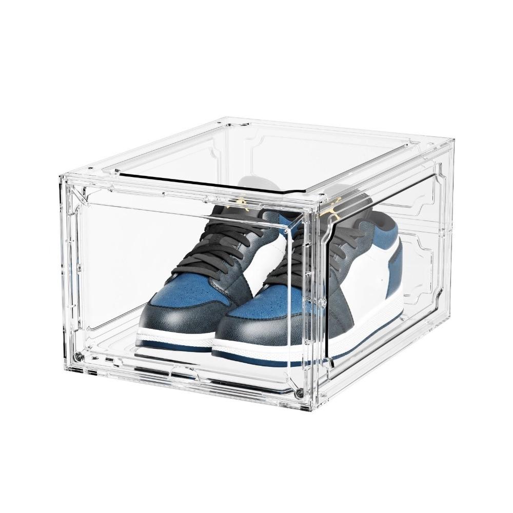 New Transparent Basketball Shoe Box Acrylic Dust-proof Storage Box Anti-oxidation with Suction Shoe Cabinet Household Dormitory
