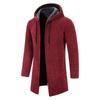 2024 Мужской утолщенный кардиган средней длины с капюшоном для осени/зимы
