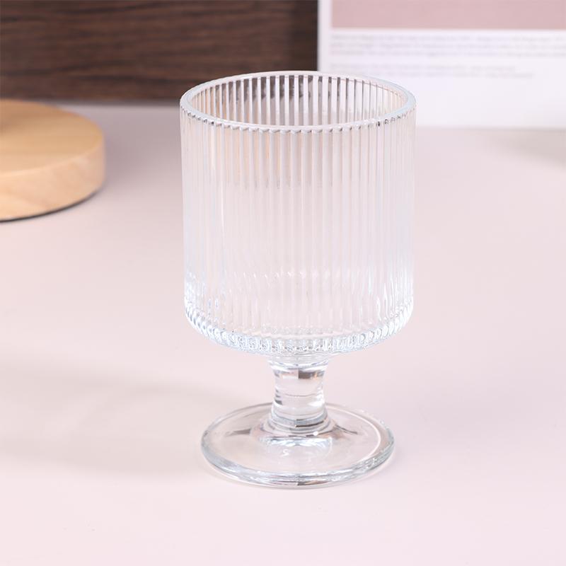 Творческий Полосатый Стеклянный Шар Высокие Ножки Стеклянные Бокалы Бокал Винтажный Питьевой Стакан Винтажный Кофе Сок Шампанское Коктейли Стакан