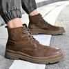 Мужские ботинки из натуральной кожи Высококачественные повседневные ботинки для офиса и отдыха, вечеринки, улицы, мотоцикла, взрослые ботинки, популярные