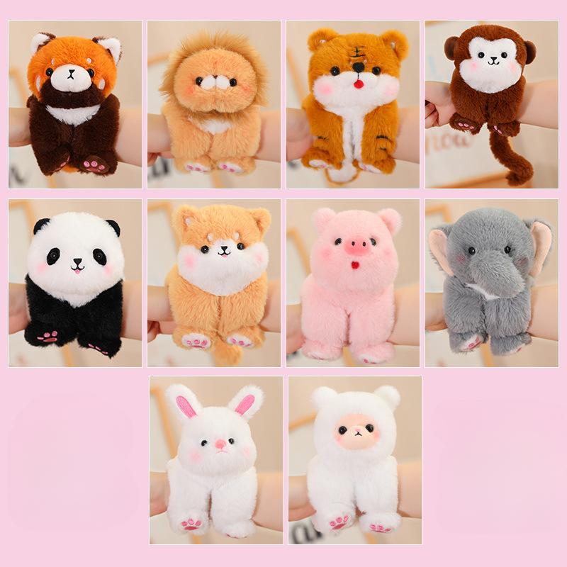 Cute Animal Slap Bracelet Doll Plush Toy Cute Elephant Lion Bracelet Doll Children's Rag Doll