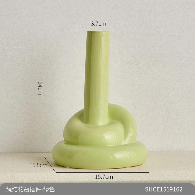 Художественные керамические вазы для цветов, креативная ваза с узлом, цветочная композиция, горшок для офиса, настольные украшения, украшение для гостиной, подарок