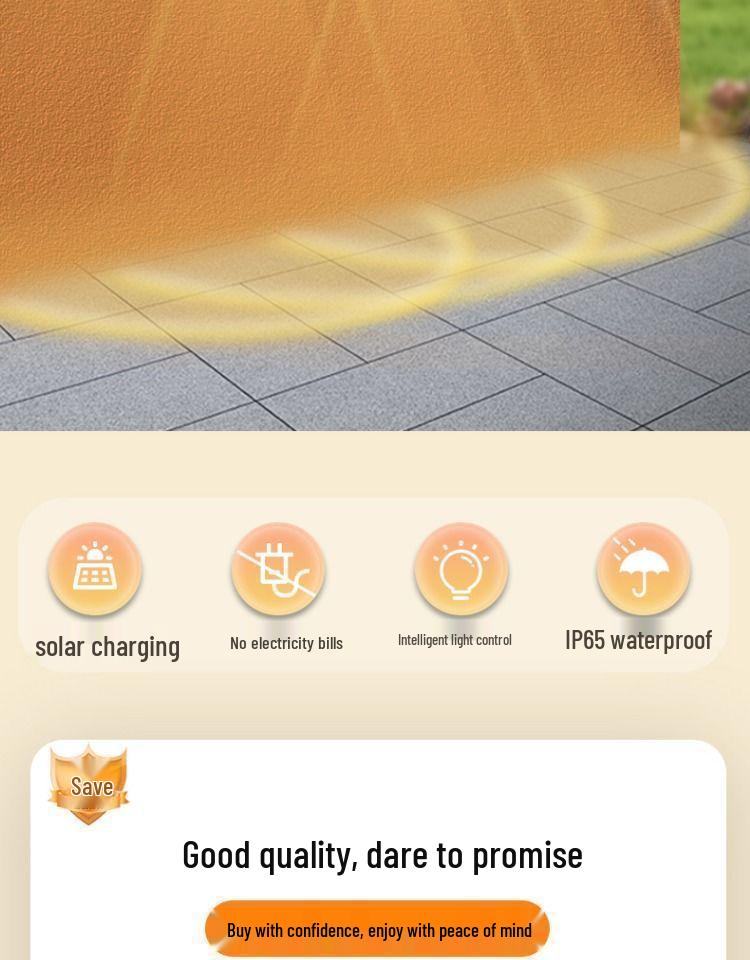 Водонепроницаемый солнечный настенный светильник для наружного ландшафтного и балконного освещения