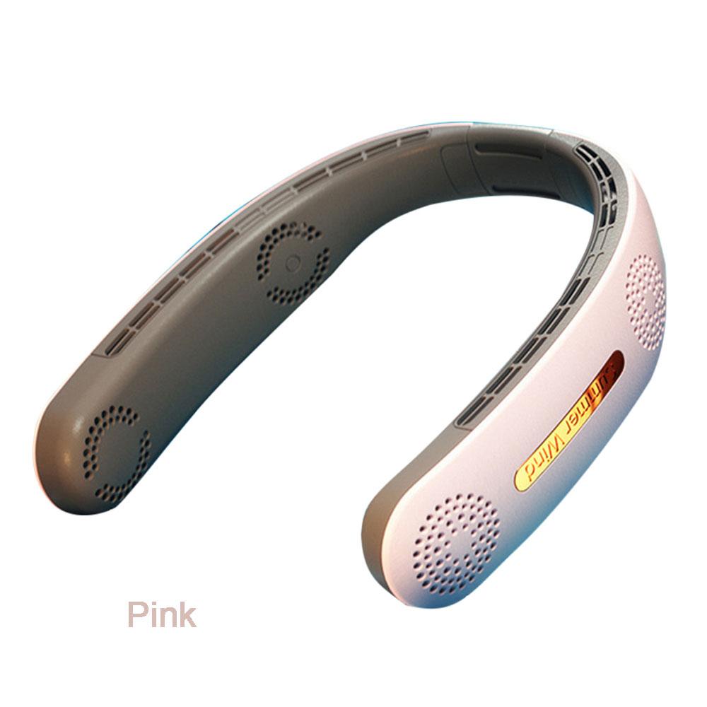 Портативный USB-перезаряжаемый шейный вентилятор, летний шейный подвесной вентилятор с воздушным охлаждением, бесшумный, сильный ветер, носимый безлопастной шейный вентилятор