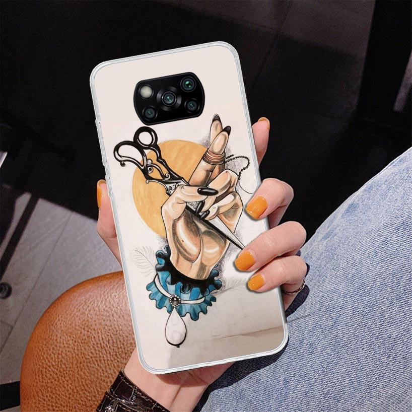 Hair Stylist Scissors Brush Phone Case For Xiaomi Poco X7 X6 X5 Pro F7 Ultra Redmi 15C 15 13C 13 12C 12 10 10A 10C 9 9A 9C 9T Co
