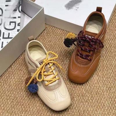 Кожаные кроссовки на платформе, немецкие тренировочные туфли, женские, 2025, новые, осенние, ретро, спортивные и для отдыха, удобные, универсальные кроссовки «Форрест Гамп»