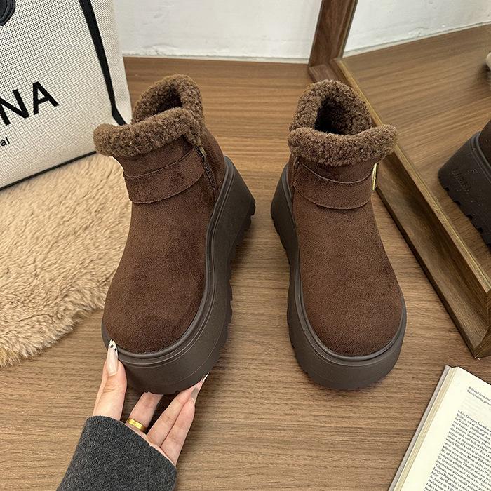 Женские большие размеры мягкие эластичные зимние теплые утепленные сноубутсы нескользящие износостойкие для улицы для отдыха спортивные плюшевые хлопковые ботинки
