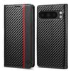 Роскошный кожаный чехол-кошелек с отделением для карт для Google Pixel 9 8 7 6 Pro 8A 7A 6A, чехол из углеродного волокна, противоударный защитный жесткий чехол с полной защитой