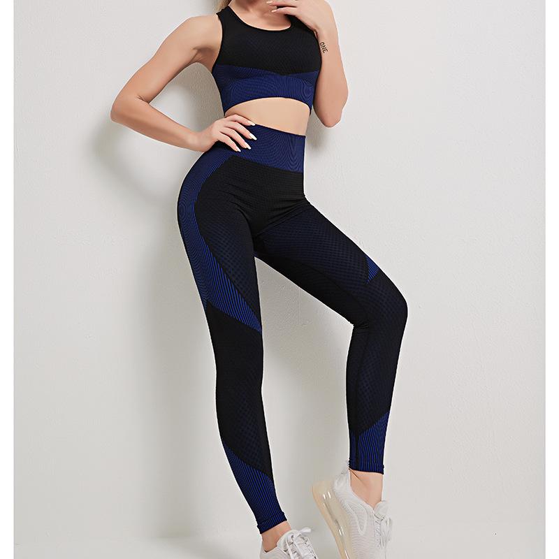 Женский бесшовный трикотажный комплект для йоги осень/зима: Эластичный фитнес-костюм из 3 предметов для поднятия бедер