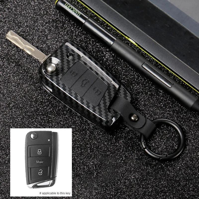 Чехол для автомобильного ключа из углеродного волокна ABS для VW Volkswagen Polo Golf 4 5 6 7 T5 Passat B6 B5 Skoda Octavia A5 A7 Seat Leon Ibiza Ateca